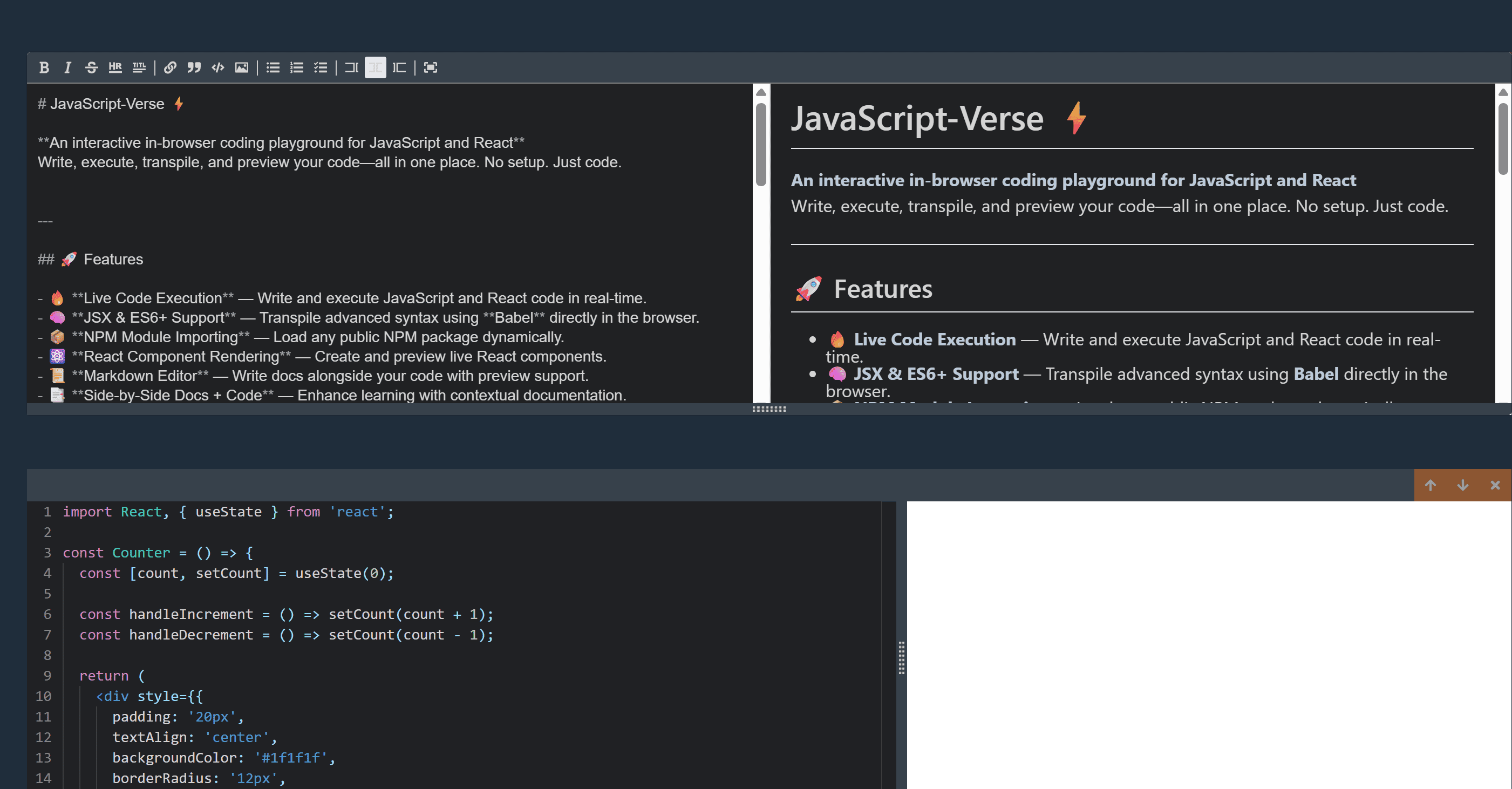 javascriptverse project screenshot